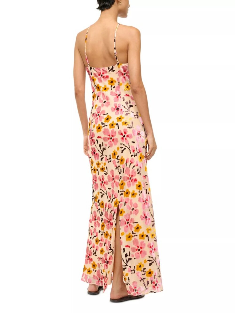 STAUD Pink & Yellow Floral Halter Maxi Dress - Picture 8 of 12